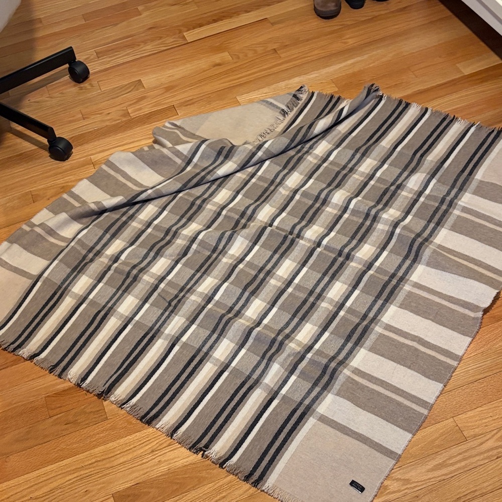 J. Crew Cream Textured Throw